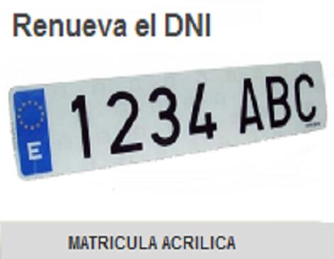 Matrícula acrílica 12,10€ dos placas