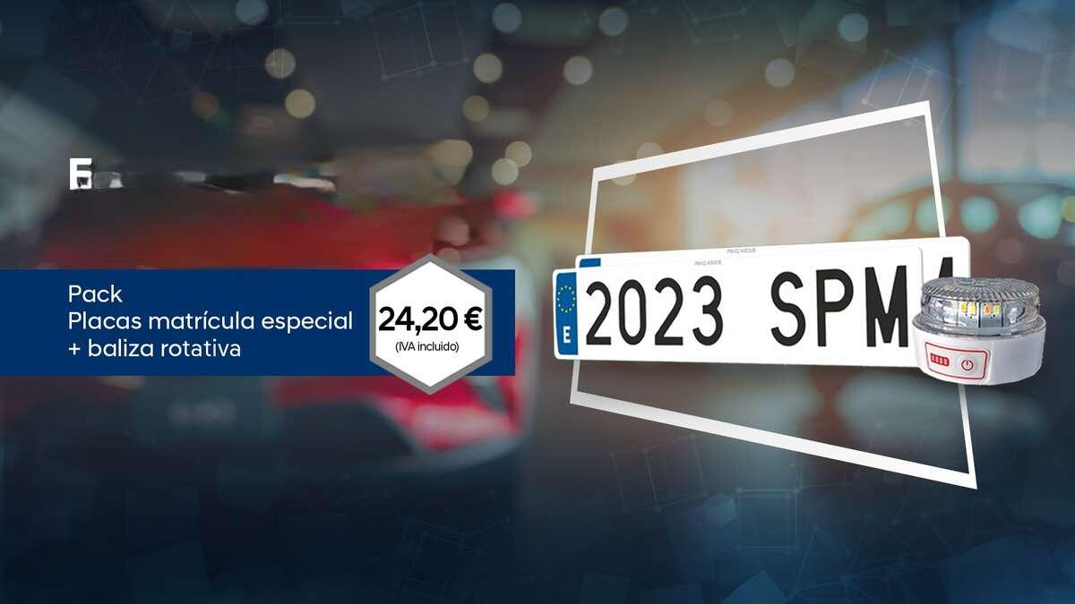 Baliza Rotativa + Placas de Matrícula por solo 24,20 €
